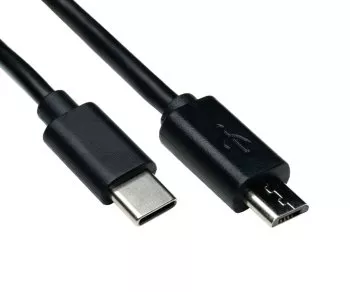 Kabel USB 3.1 z wtyczką typu C na wtyczkę micro B, czarny, 1,00 m, woreczek DINIC polybag
